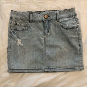 Dynamite light wash denim mini skirt. Size 27.